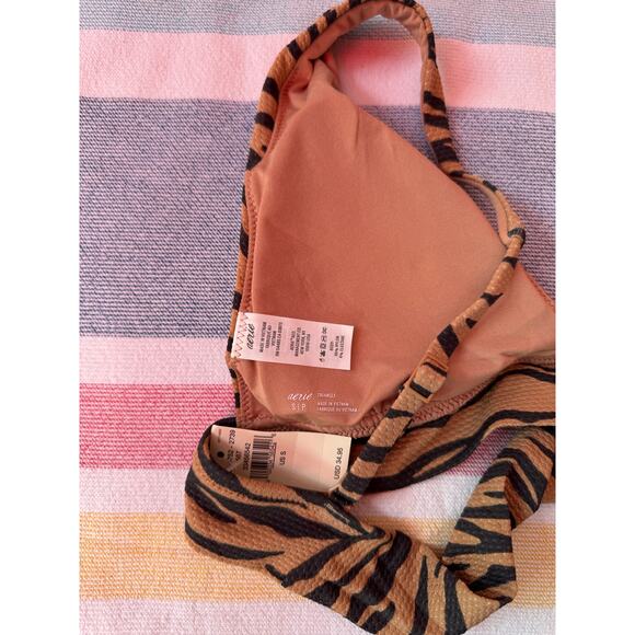 NWT, Women, Aerie, Tiger Striped, Bikini Top, Sz Small - Picture 5 of 6